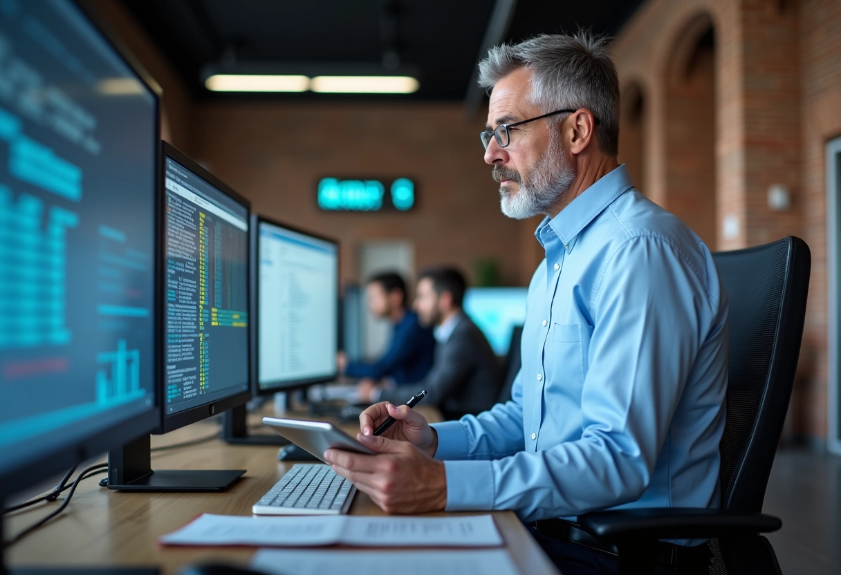 Administrateur informatique vérifiant l