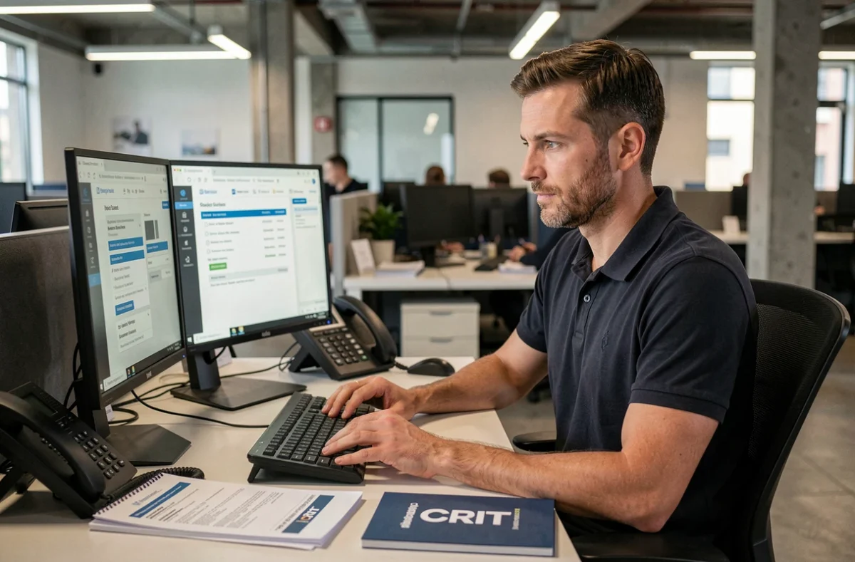 Consultant CRIT spécialisé dans le recrutement industriel travaillant dans une agence du Var