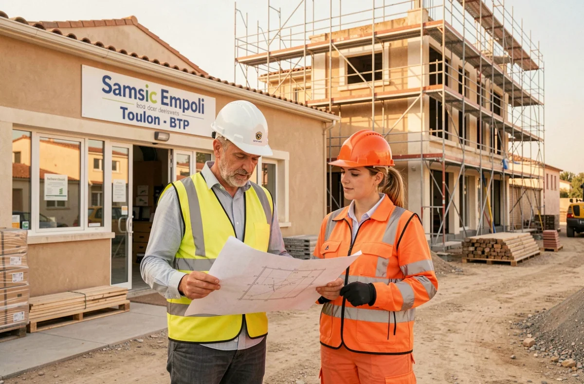 Consultant Samsic Emploi Toulon BTP sur un chantier de construction dans le Var