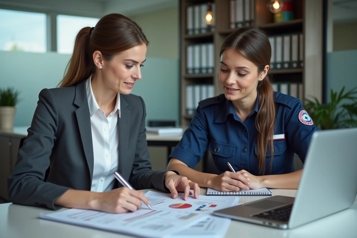 Conseillère RH de La Poste expliquant le guide Gta à un nouvel agent lors d'un entretien d'intégration