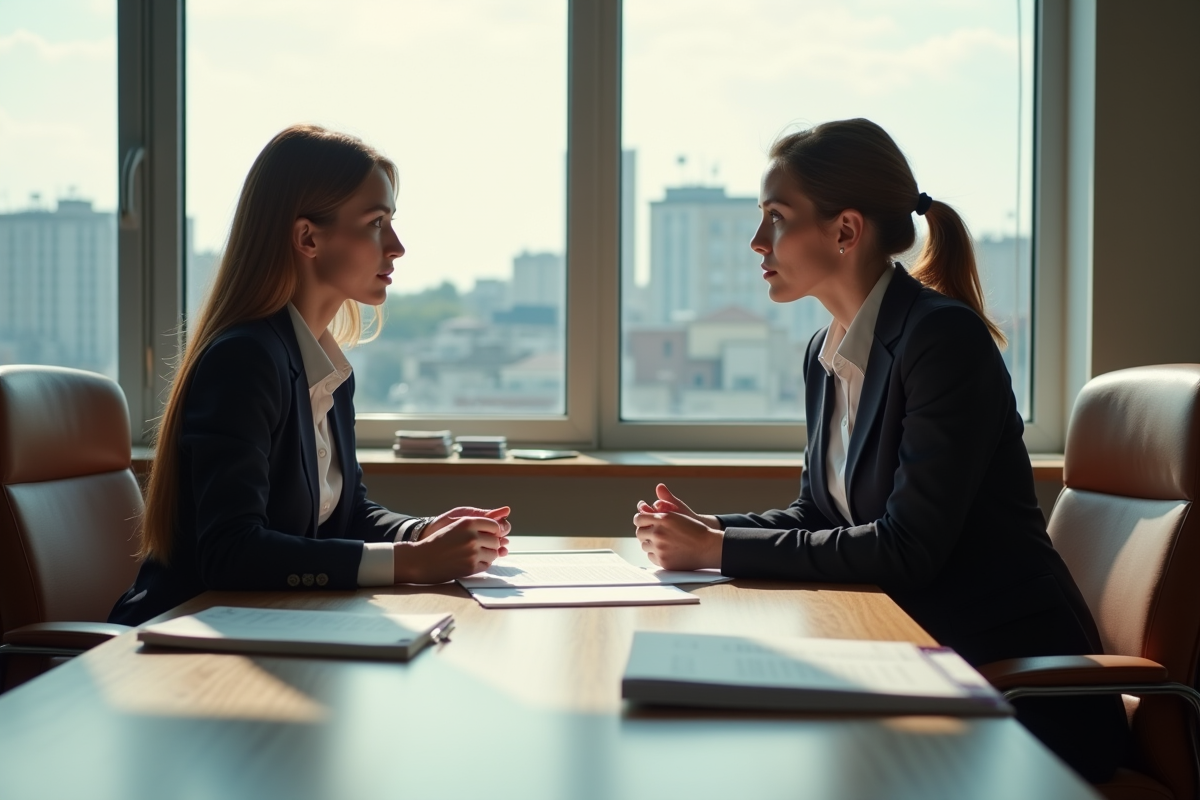 Deux femmes discutent d