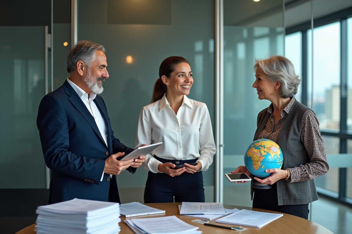 Groupe de professionnels dans un bureau moderne pour un article sur la gestion d'équipe