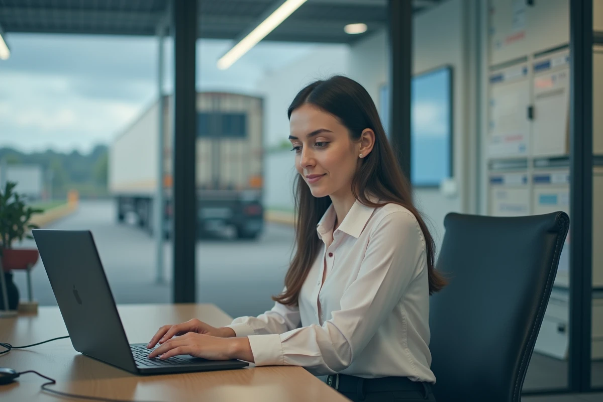Gestionnaire logistique examinant les plannings au bureau