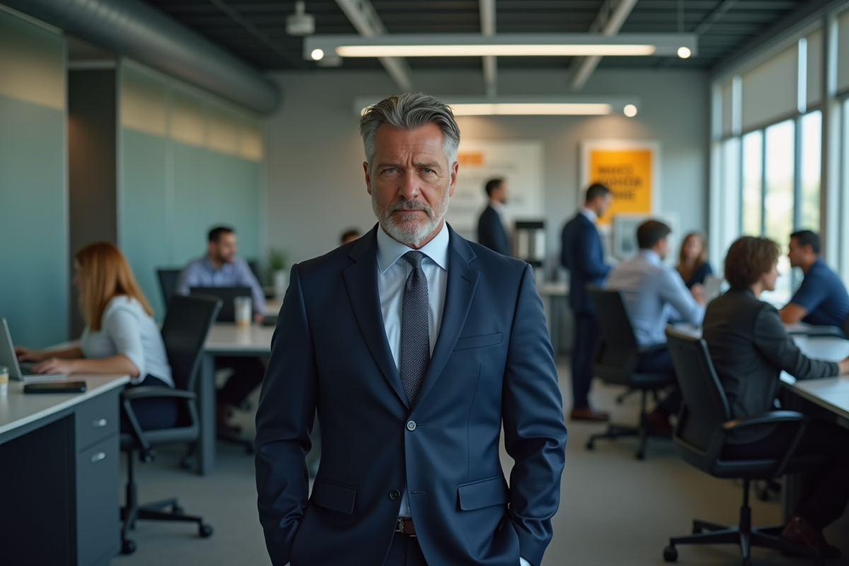 Homme d'affaires déçu dans un bureau moderne