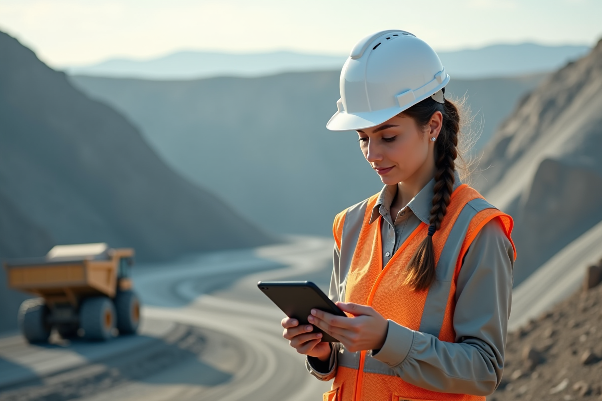 Jeune femme ingénieure minière à l